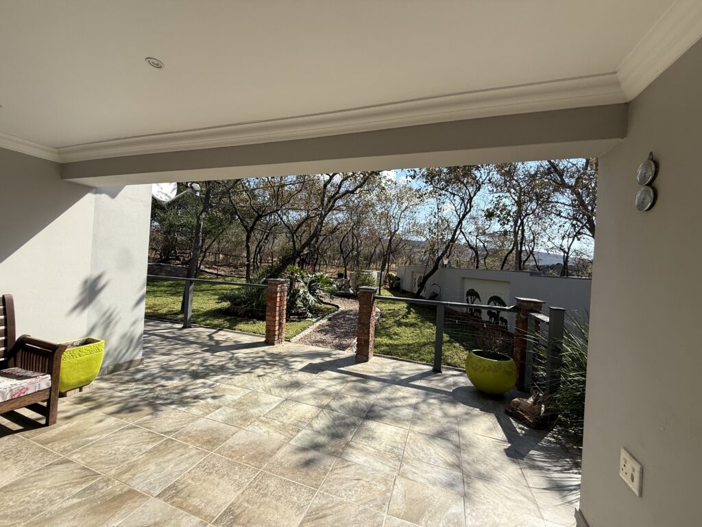 Example of patio looking out on the bushveld